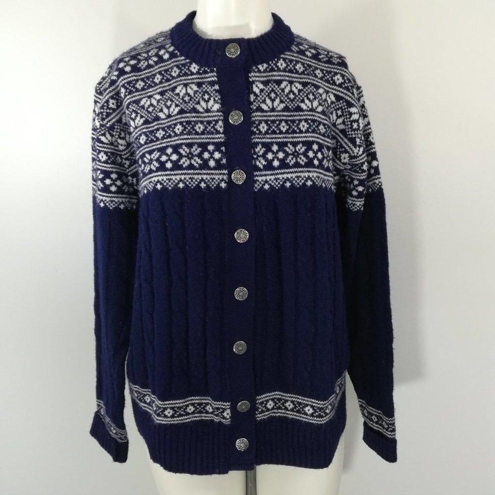 Vintage Winona Knits Cardigan Sweater Size L - Picture 2 of 8